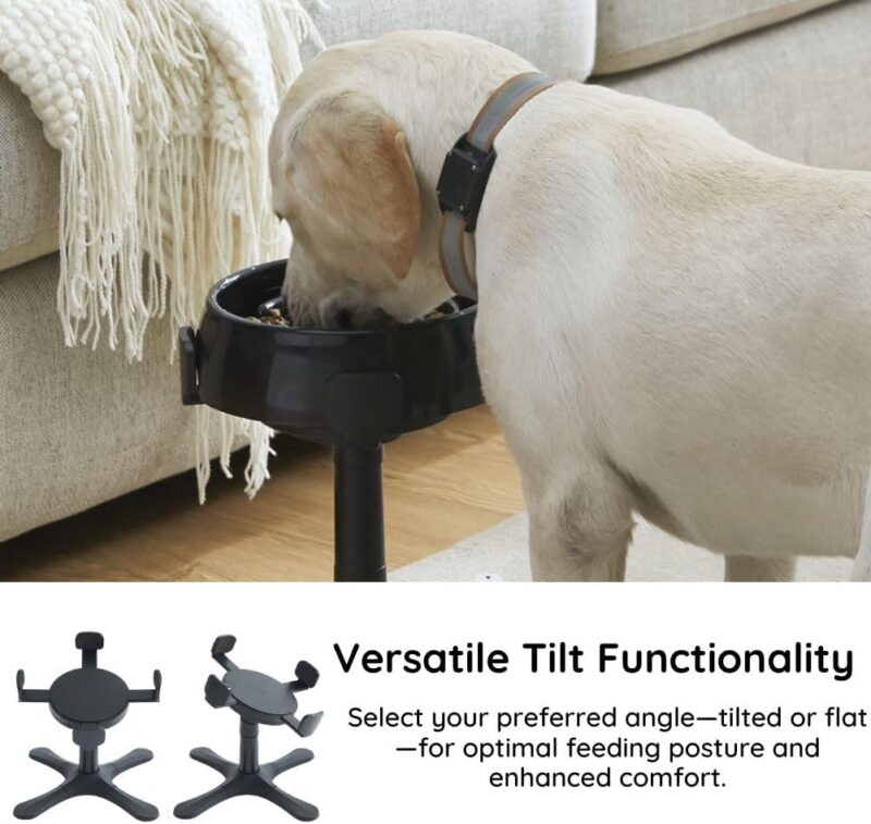 Elevated Adjustable Dog Bowl Feeding Stand, 3 Heights and Tiled Ajudst, Compatible with Moost Feeding Bowls, Great for Medium Large Dogs(No Bowl Included)(1 Pack) - Image 5