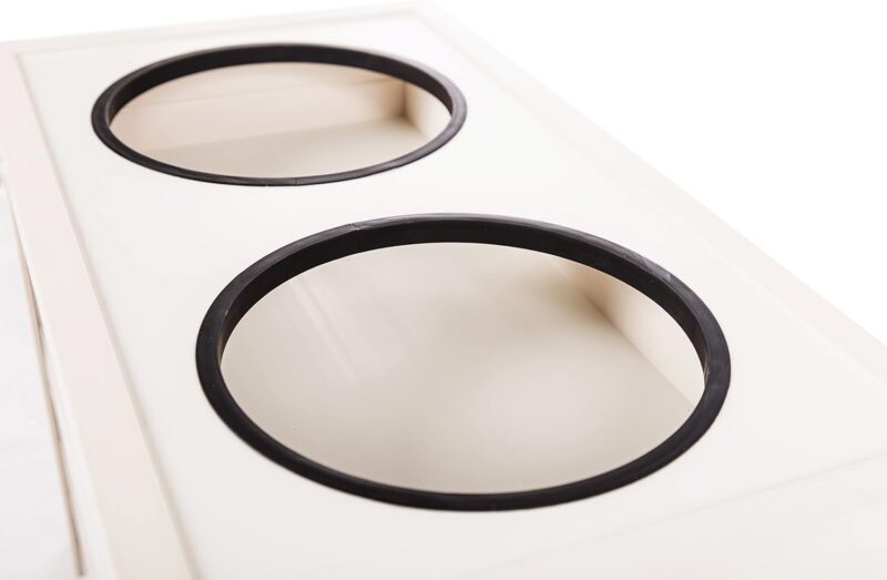 New Age Pet® ECOFLEX® Elevated Dog Feeder with 2 Stainless Steel Bowls and Sliding Lid Storage Bin - Image 8