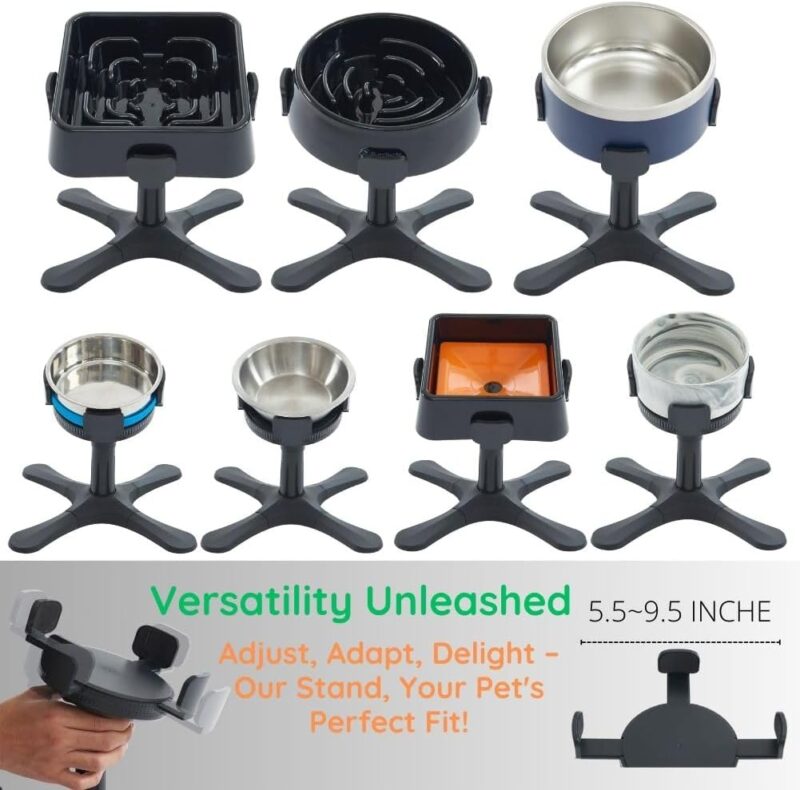 Elevated Adjustable Dog Bowl Feeding Stand, 3 Heights and Tiled Ajudst, Compatible with Moost Feeding Bowls, Great for Medium Large Dogs(No Bowl Included)(1 Pack) - Image 4