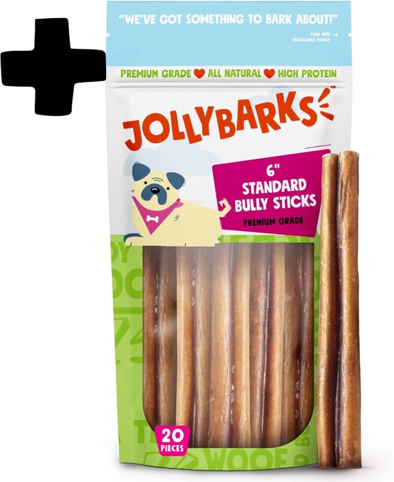 Bndle - 6" Dog Bones + 6" Bully Sticks | 6-Ich Marrow Bones (3-Pack) | 6-Inch Bully Sticks (20-Pack)