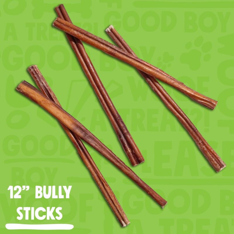 Bundle - 8" Dog Bones + 12" Bully Sticks | 8in Large Dog Bones (3 Pcs) | 12in Bully Sticks (6 Pack) - Image 3