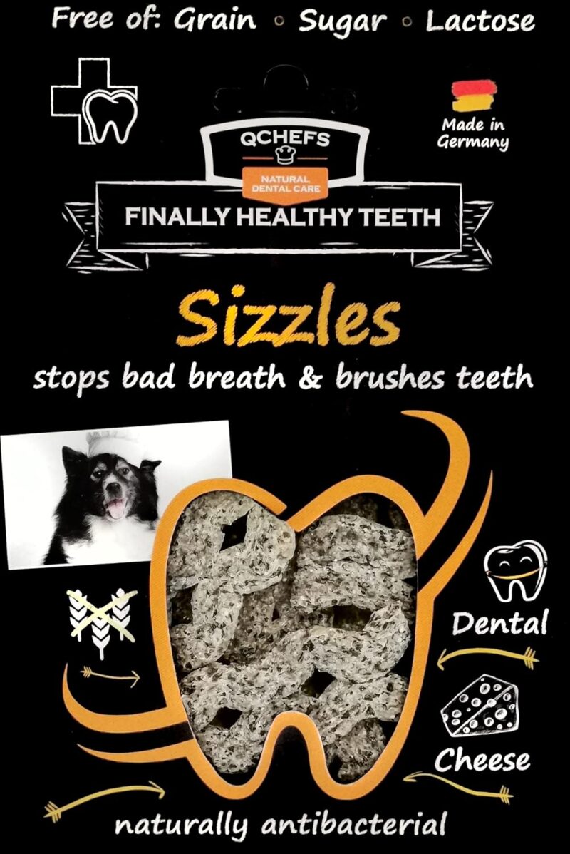 QCHEFS Sizzles for dogs - One Month Supply* - Oral Health Snack with Amino Acids