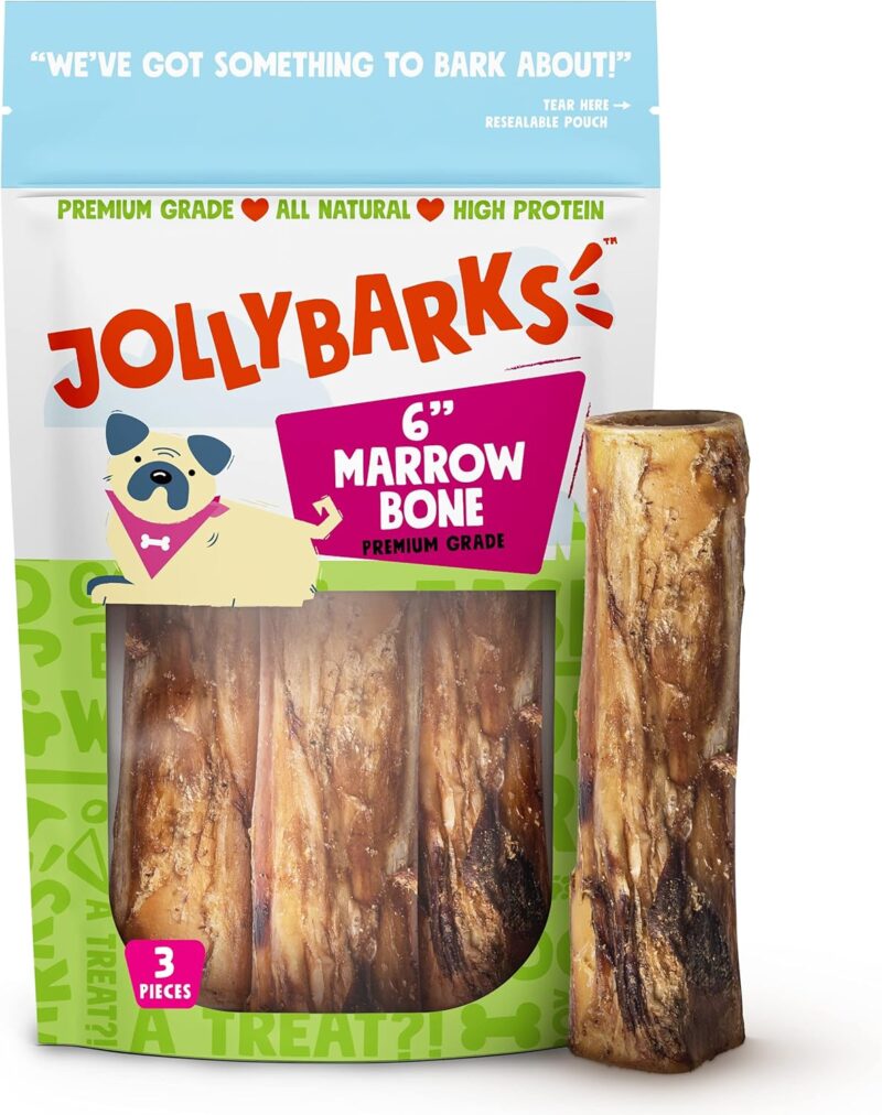 Bndle - 6" Dog Bones + 6" Bully Sticks | 6-Ich Marrow Bones (3-Pack) | 6-Inch Bully Sticks (20-Pack) - Image 2