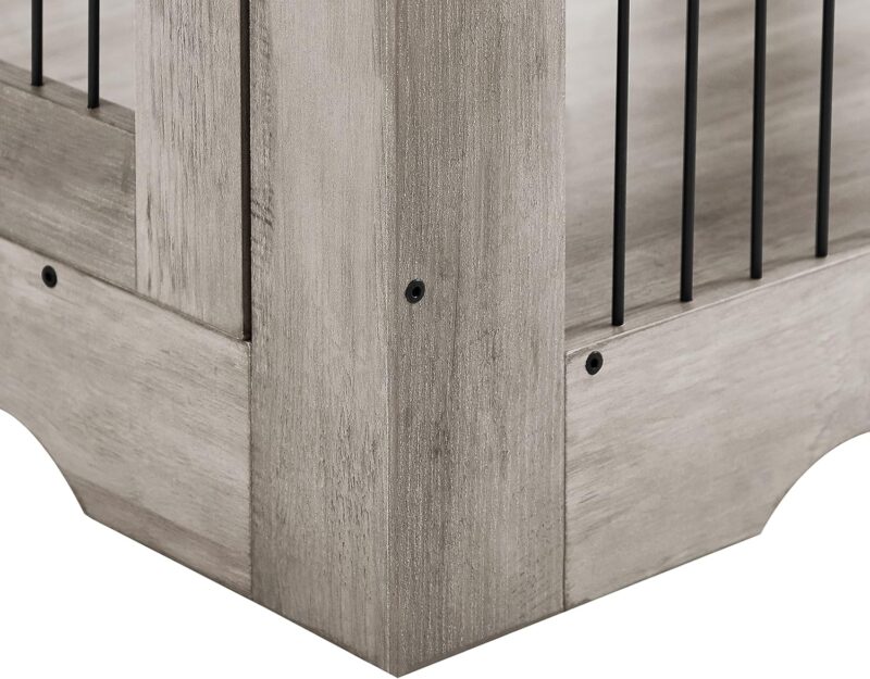 Furniture Style Dog Crate End Table with Drawer,Pet Kennels with Double Doors,Dog House Indoor Use,Weathered Grey,30" W x 24.8" D x 30.7" H - Image 10