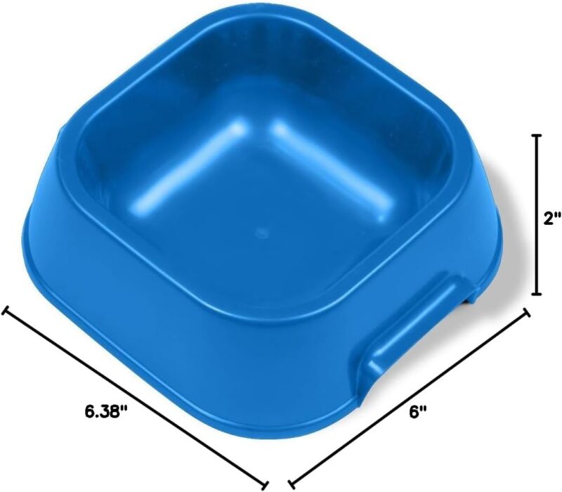 Van Ness Pet Food and Water Bowl, 16 oz Capacity Plastic Dish for Dogs and Cats, Wide No-Tip Base Prevents Spills,Blue - Image 2