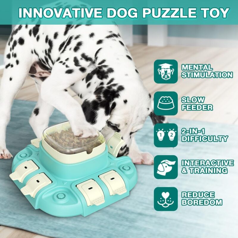 Dog Puzzle Toy, Dog Slow Feeder & Treat Dispensing Dog Toys, 2 Levels Puzzle Toys for Dogs, IQ Training/Brain Stimulation, Medium/Large Dogs (MKD-A) - Image 2