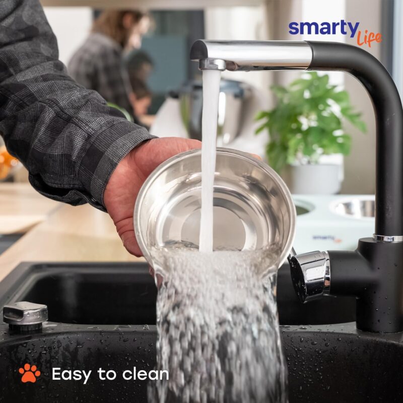 Raised Cat and Dog Feeding Bowls - Easy-to-Clean Stainless Steel Pet Feeding Bowl - Water and Food Feeder Bowls for Feeding Small Medium Large Dogs Cats Puppies - Pet Care Essentials - Image 7