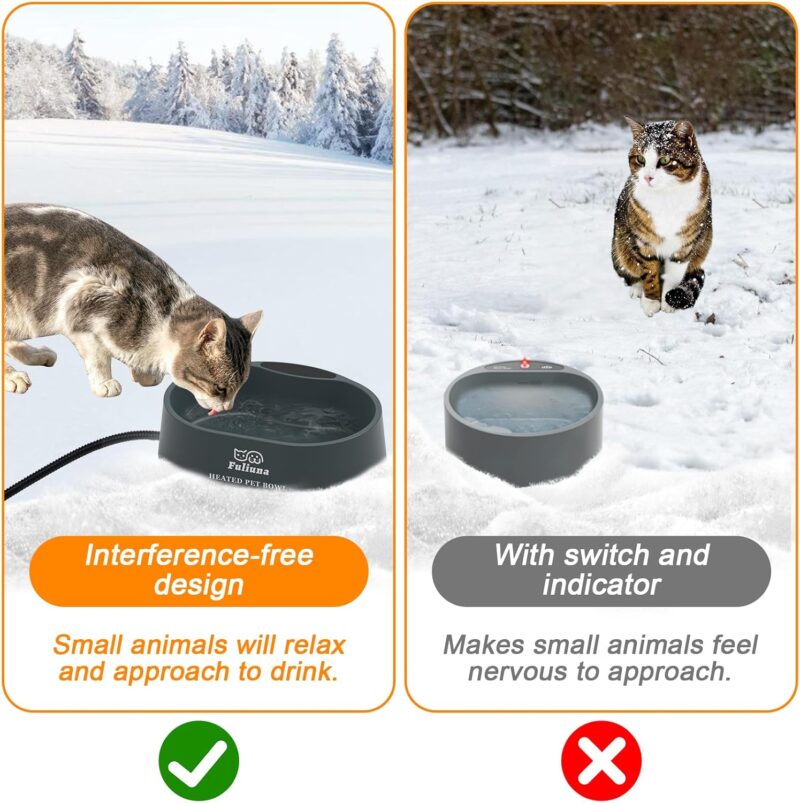 Heated Water Bowl for Dog & Cat, Outdoor Heated Pet Bowl with Anti Chew Cord, Large Heated Dog Bowl Provides Drinkable Water in Winter for Dogs Cats Chickens Birds,0.98 Gallon/125 OZ,35 Watts - Image 5