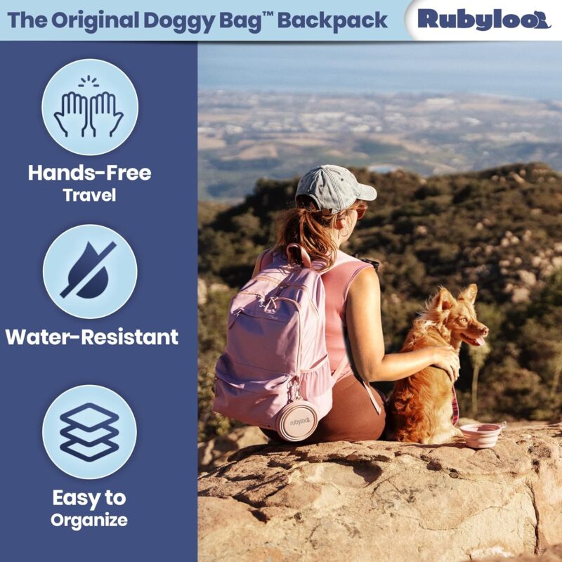 The Original Doggy Bag™ Backpack by Rubyloo - Dog Travel Bag Backpack for Dog Supplies with 2 Travel Dog Bowls, Treat Bag, Food Container, Placemat & Laptop Sleeve - Dog Diaper Bag for Dog Moms - Image 4