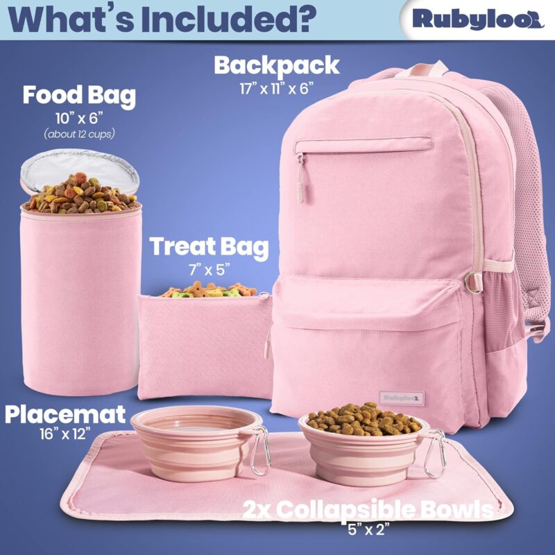 The Original Doggy Bag™ Backpack by Rubyloo - Dog Travel Bag Backpack for Dog Supplies with 2 Travel Dog Bowls, Treat Bag, Food Container, Placemat & Laptop Sleeve - Dog Diaper Bag for Dog Moms - Image 3