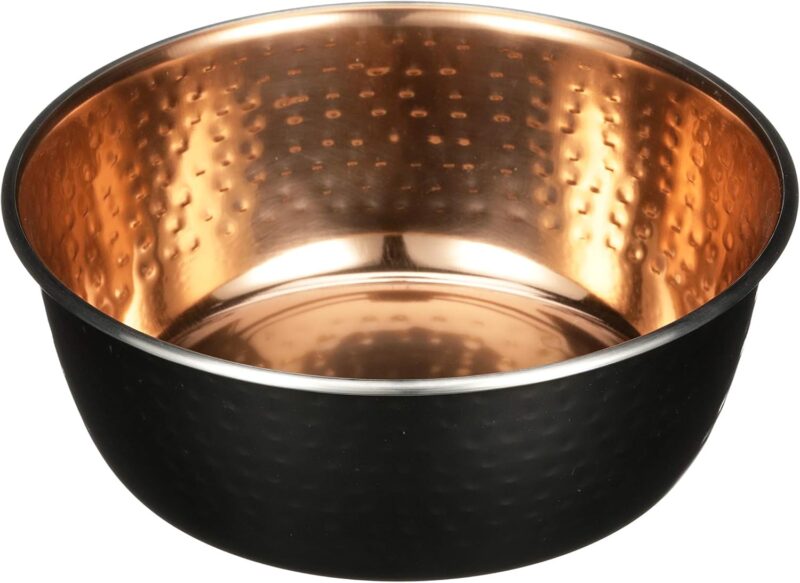 Neater Pet Brands Hammered Decorative Designer Bowls - Luxury Style Premium Dog and Cat Dishes (Large, Black Copper)