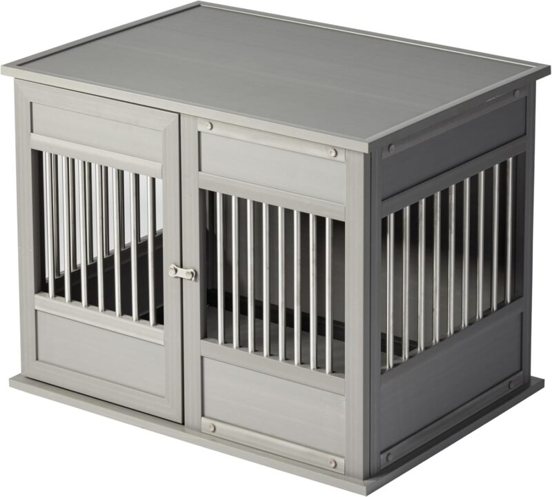 New Age Pet® Horizon Pet Crate - Durable ECOFLEX® with Stainless Steel Spindles, Bone-Shaped Latches, Easy Access Door, Stylish Design, 10-Year Warranty, Available in 3 Sizes & 2 Colors - Image 3