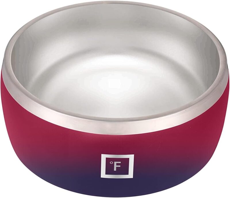 IRON °FLASK Dog Bowl - 32 Oz Stainless Steel, Non-Slip Rubber Bottom, Durable, Pet Food and Water, Cats Feed, Dark Rainbow - Image 4