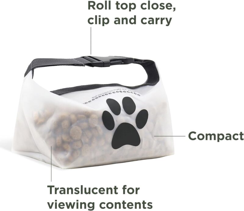 rezip Clip N' Go Pet Bowl 2-Pack | Collapsible Portable Dog Food Storage Bag and Feeding/Water Bowl | BPA-Free, Food Grade, Leakproof | Reusable, Machine Washable (Clear) - Image 3