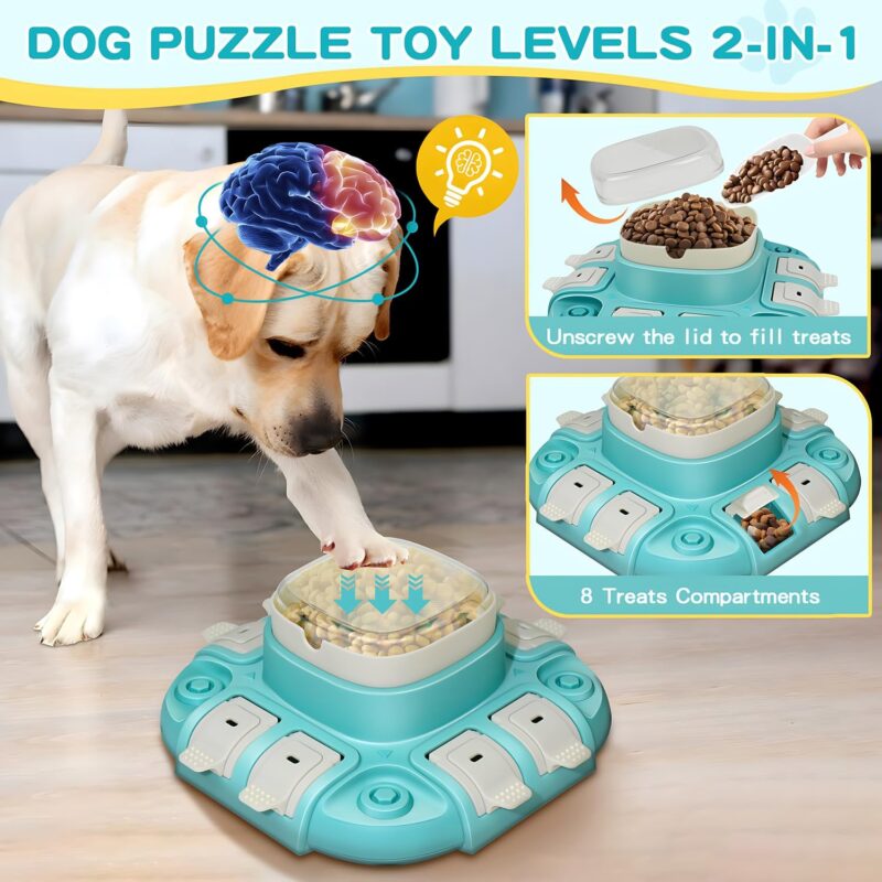 Dog Puzzle Toys - Dog Food Puzzle Toy Feeder, Treat Puzzle Toy for Smart Dog Mental Stimulation Slow Treat Dispensing Interactive Games Boredom Enrichment for Small/Medium/Large Breed - Image 4