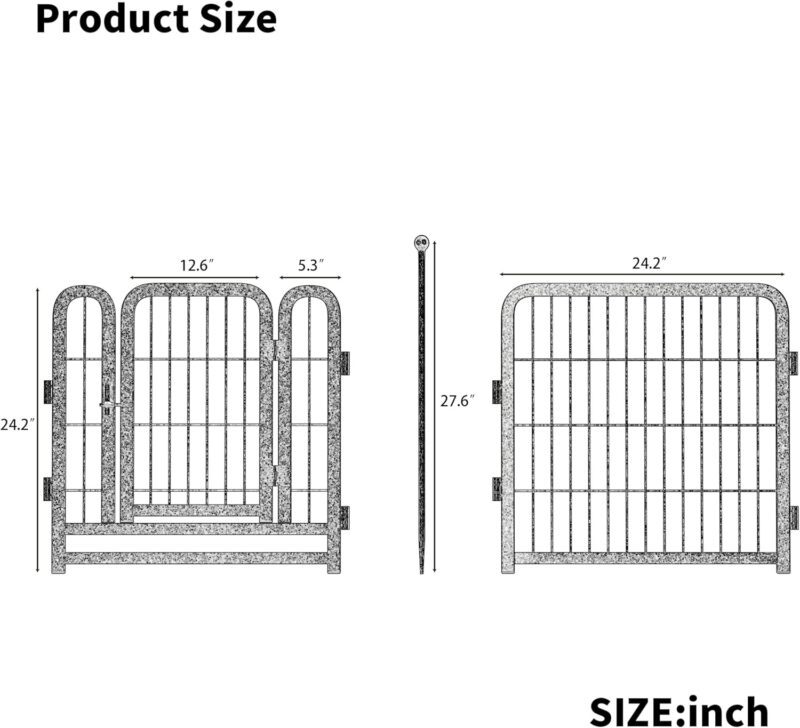 Heavy-Duty Foldable Dog Playpen - 8 Panels, Anti-Rust & Stable, DIY Shapes, Spacious Semi-Open Area for Large, Medium, Small Dogs & Other Pets - Perfect for Indoor & Outdoor Use - Image 7