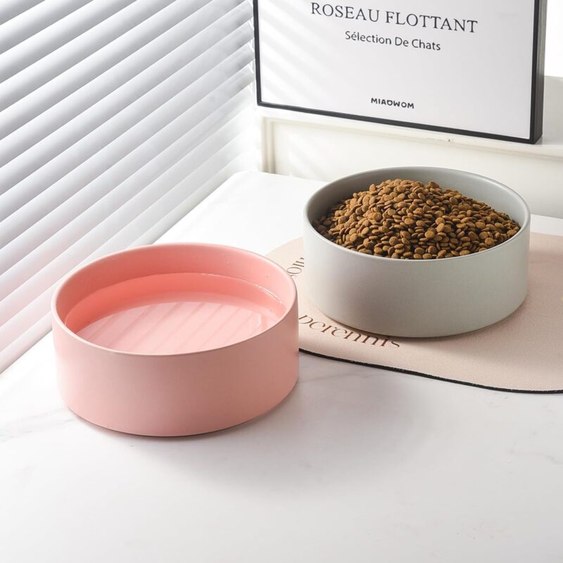 6'' Ceramic Dog Bowl - 30Oz Classic Dog Food Bowl Water Bowl for Small and Medium Dogs, Heavy Duty Non-Slip Dog Dish, Food Grade Stoneware Pet Bowl, Dishwasher & Microwave Safe, Pink - Image 6