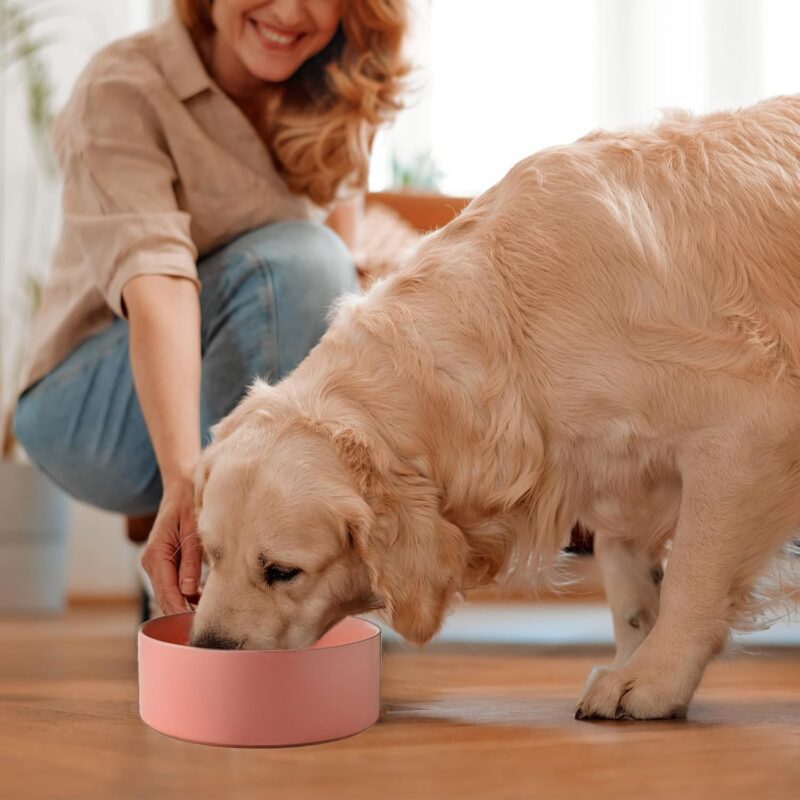 6'' Ceramic Dog Bowl - 30Oz Classic Dog Food Bowl Water Bowl for Small and Medium Dogs, Heavy Duty Non-Slip Dog Dish, Food Grade Stoneware Pet Bowl, Dishwasher & Microwave Safe, Pink - Image 7