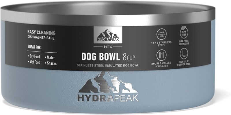 Hydrapeak Dog Bowl, Non Slip Stainless Steel, Dog Water Bowl, Dog Food Bowls, Large Sized Dog, Dog Dish, Dog Bowls Small Dogs, 32oz/64oz, Multiple Sizes, (8 Cup, Storm) - Image 4