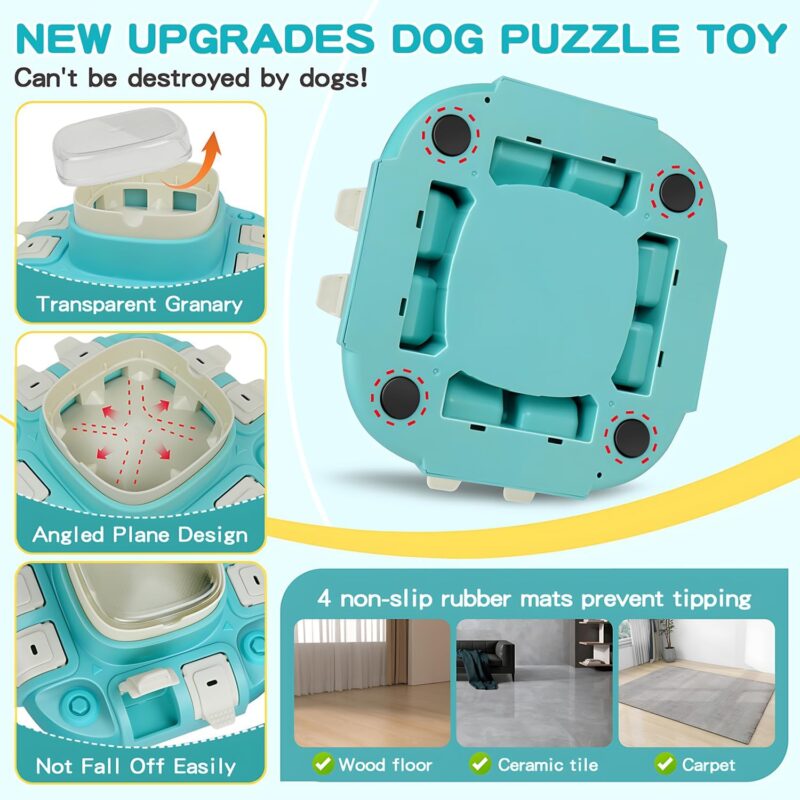 Dog Puzzle Toys - Dog Food Puzzle Toy Feeder, Treat Puzzle Toy for Smart Dog Mental Stimulation Slow Treat Dispensing Interactive Games Boredom Enrichment for Small/Medium/Large Breed - Image 7