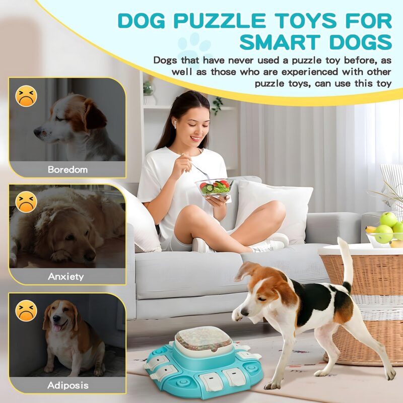 Dog Puzzle Toys - Dog Food Puzzle Toy Feeder, Treat Puzzle Toy for Smart Dog Mental Stimulation Slow Treat Dispensing Interactive Games Boredom Enrichment for Small/Medium/Large Breed - Image 3