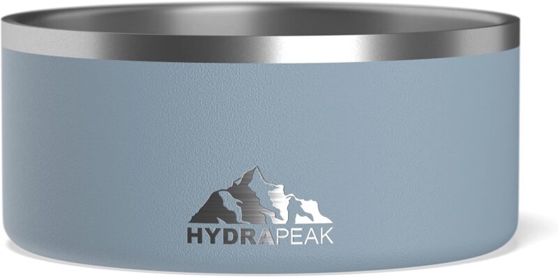 Hydrapeak Dog Bowl, Non Slip Stainless Steel, Dog Water Bowl, Dog Food Bowls, Large Sized Dog, Dog Dish, Dog Bowls Small Dogs, 32oz/64oz, Multiple Sizes, (8 Cup, Storm)