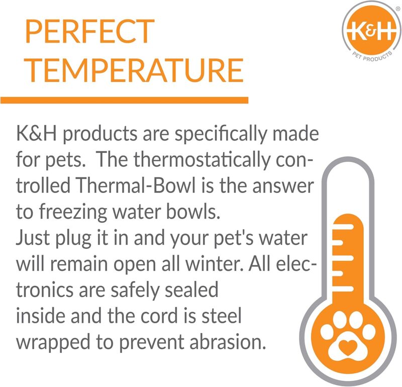 K&H Pet Products Thermal-Bowl Outdoor Heated Dog Bowl Blue 96 Ounces - Image 7