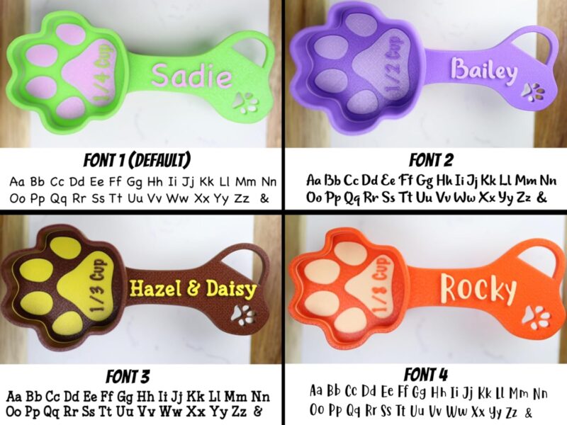 Personalized Dog Food Scoop Custom Scooper Pet Kibble Scoop Food Dispenser Dog Measuring Cup Custom Pet Accessories Gift Idea For Dog Lover (2oz - 1/4 Cup) - Image 3