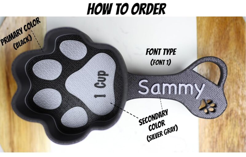 Personalized Dog Food Scoop Custom Scooper Pet Kibble Scoop Food Dispenser Dog Measuring Cup Custom Pet Accessories Gift Idea For Dog Lover (2oz - 1/4 Cup) - Image 2