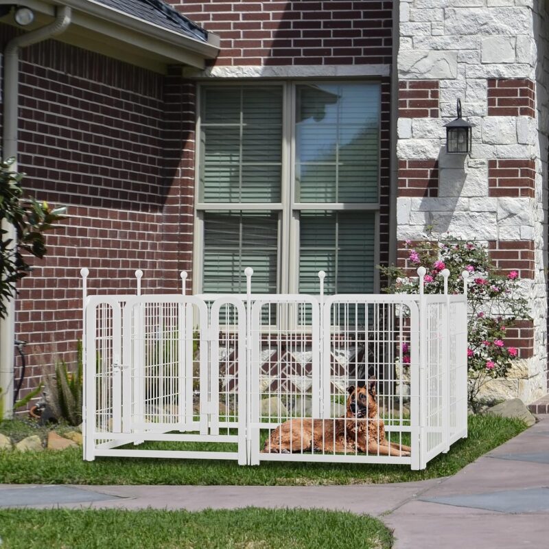 Heavy-Duty Foldable Dog Playpen - 8 Panels, Anti-Rust & Stable, DIY Shapes, Spacious Semi-Open Area for Large, Medium, Small Dogs & Other Pets - Perfect for Indoor & Outdoor Use - Image 3