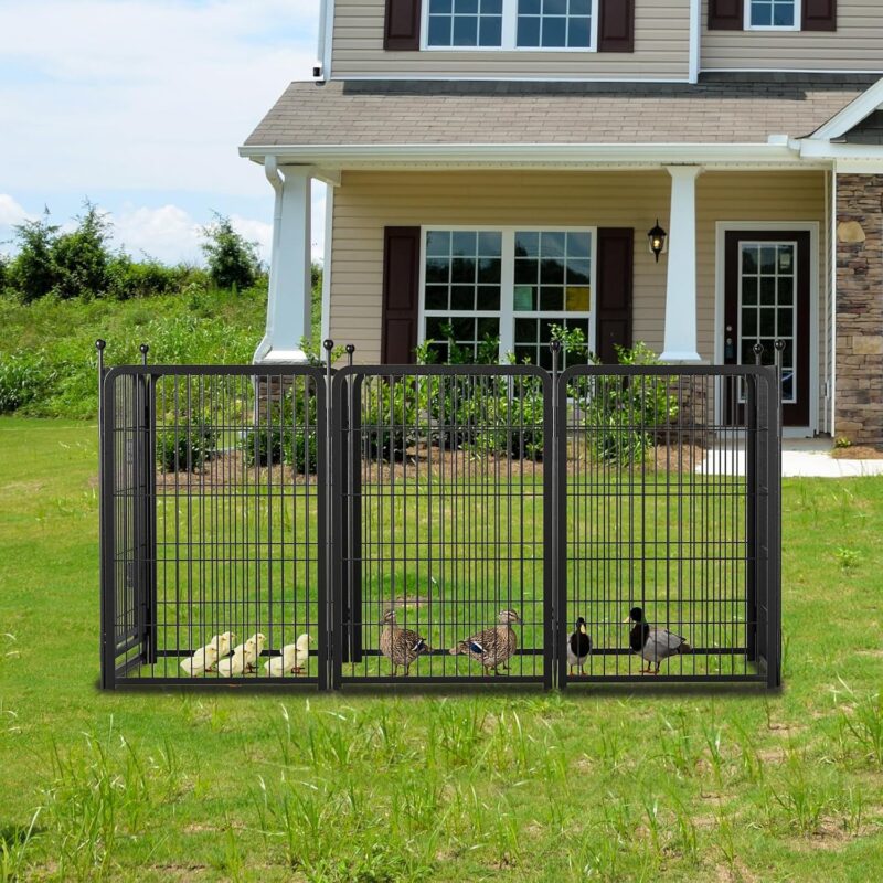 Heavy-Duty Foldable Dog Playpen - 8 Panels, 40" Height, DIY Shapes, Anti-Rust & Stable for Indoor/Outdoor Use.Dog Playpen 8 Panels 40" Height Heavy Duty Dog Fence Puppy Pen - Image 7