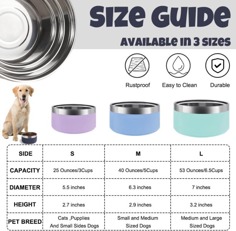 Personalized Stainless Steel Dog Cat Bowl with Name,Customized Laser Engraved Pet Bowl Non Slip for Water and Food 25oz,40oz,53oz(Pink) - Image 4