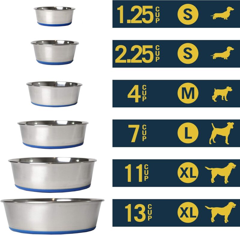 OurPet's DuraPet Premium Dishwasher Safe Stainless Steel Dog Bowl for Food or Water [Multiple Sizes for Small to Large Dogs] in Traditional or Wide Base Design - 8 CUP - Image 6