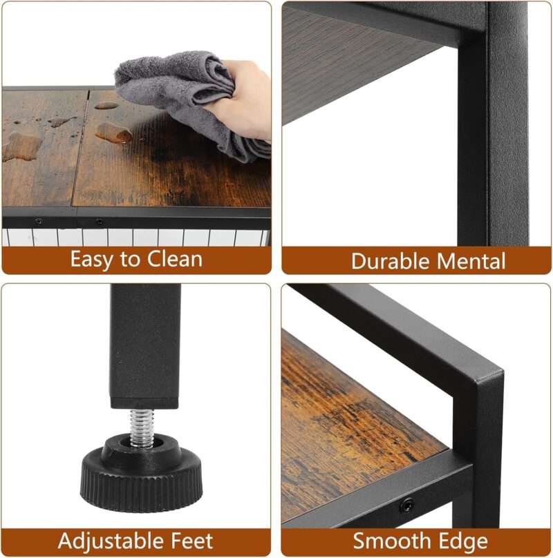 Tuenort Adjustable Raised Dog Bowl Stand with Storage Shelf for Dog Accessories,Lifted Dog Bowl Holder for Medium Small Dogs - Image 4