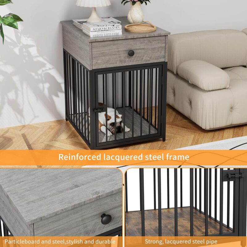 Dog Crate Furniture for Dogs, Pet Cage 22.9"x19"x27", Pet House End Table,Bedside Tables, Cage Furniture,Wooden Dog House, Decorative Dog Kennel,Dog Crate House Kennel End Table Night Stand Furniture - Image 3