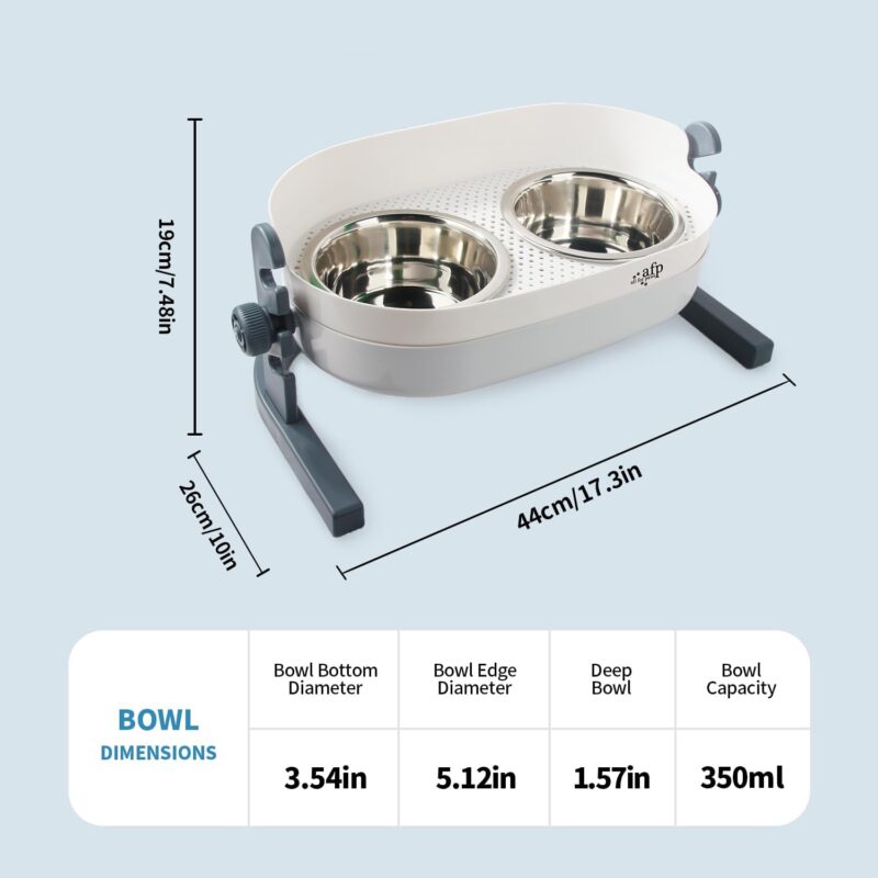 All for Paws Height Adjustable Cat Elevated Bowls Stainless Steel Dog Food Water Bowls, Height Adjustable Cat Feeder Mess Proof Pet Feeding Bowls for Small to Large Size Cats - Image 8