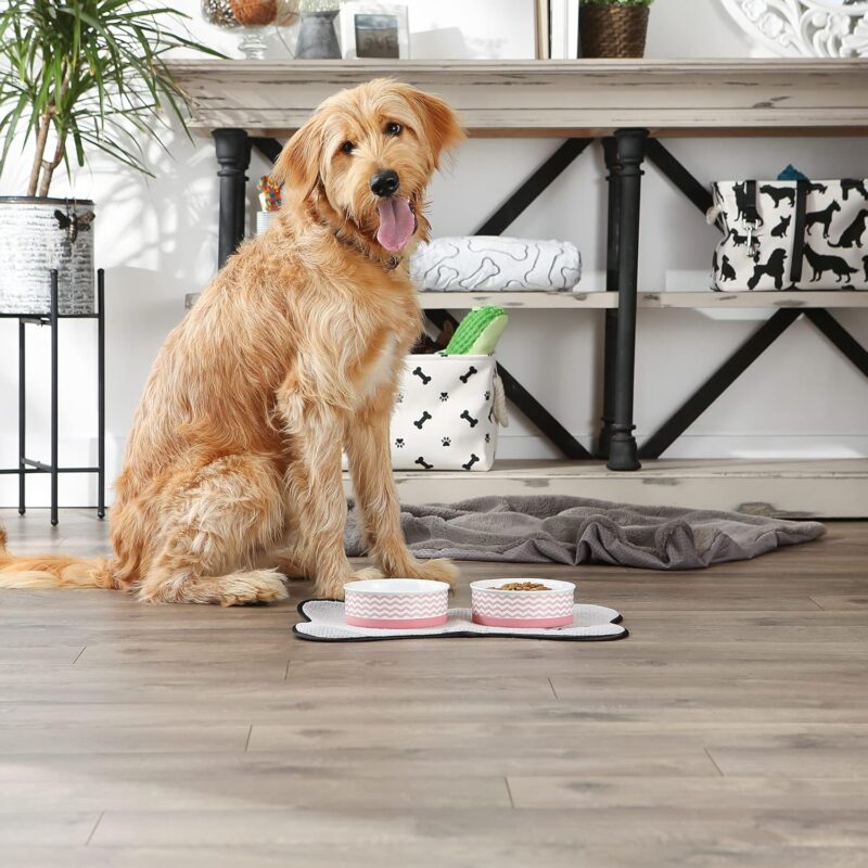 Bone Dry Ceramic Pet Collection Chevron, Medium Set, 6x2, Pink, 2 Piece - Image 4