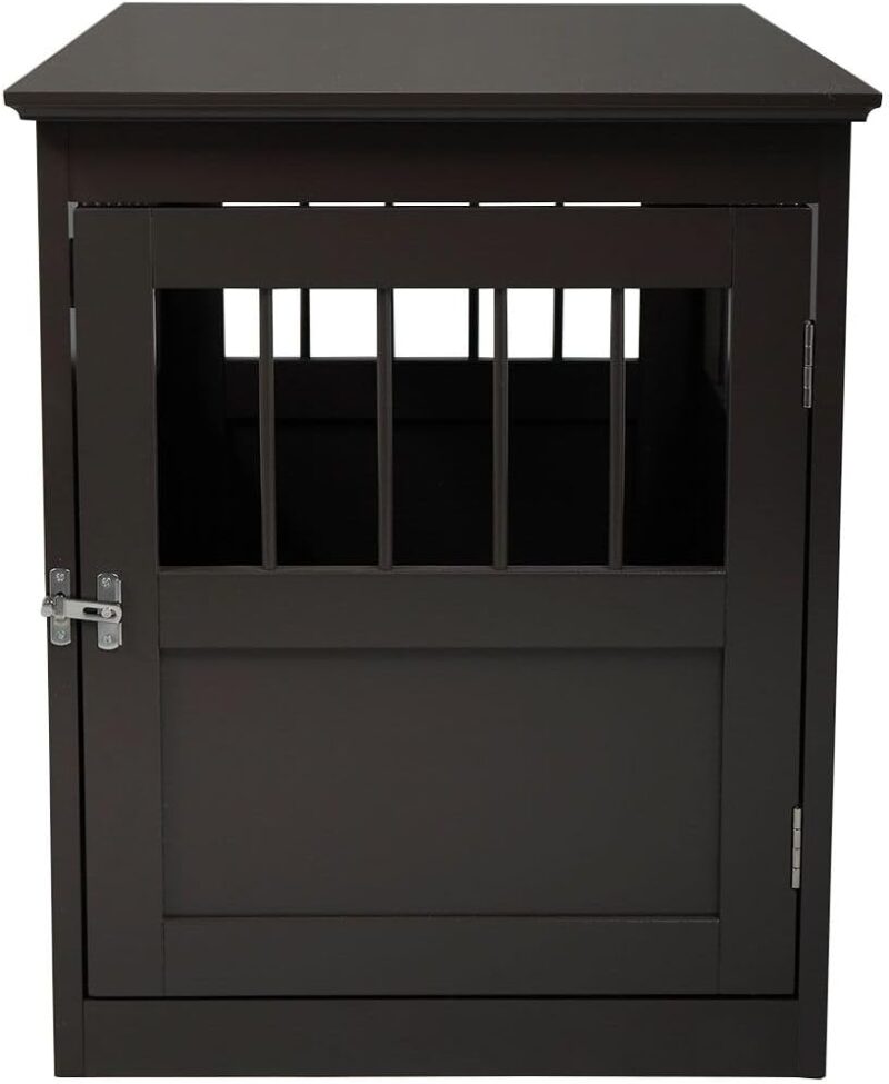 Stylish Dog Crate Furniture, End Table with Side Slats, Sturdy and Spacious Design for Small Pets, Brown - Image 9