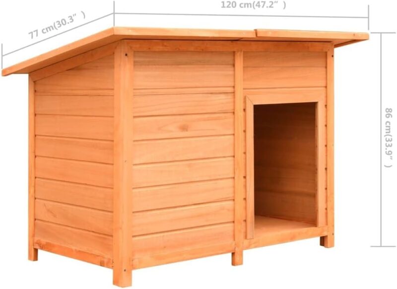Protects Pets from Elements with Sturdy Wooden Dog Cage, Solid Pine & Fir Wood, Easy Assembly, 47.2"x30.3"x33.9" - Image 2