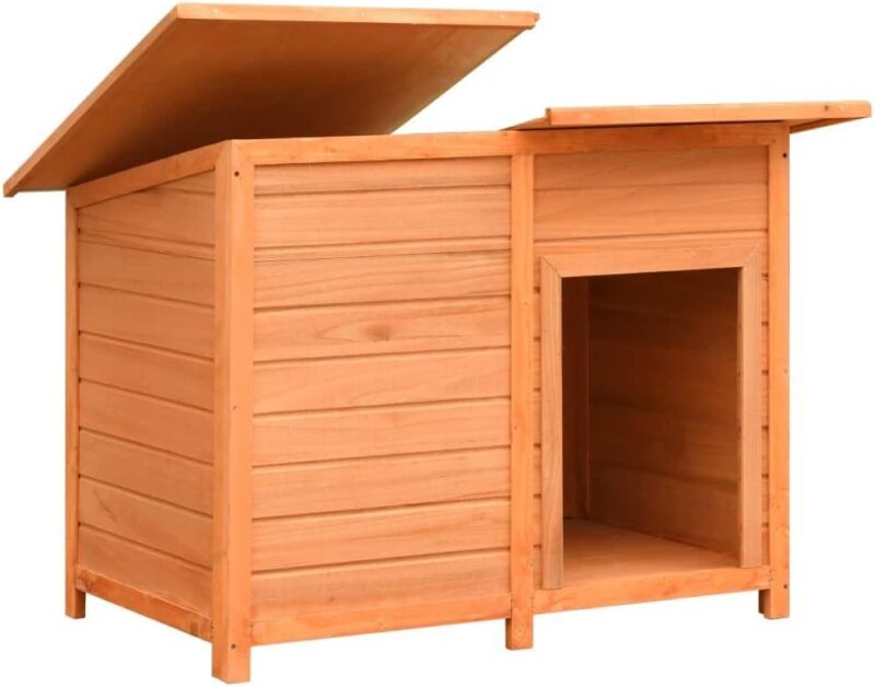 Protects Pets from Elements with Sturdy Wooden Dog Cage, Solid Pine & Fir Wood, Easy Assembly, 47.2"x30.3"x33.9" - Image 3