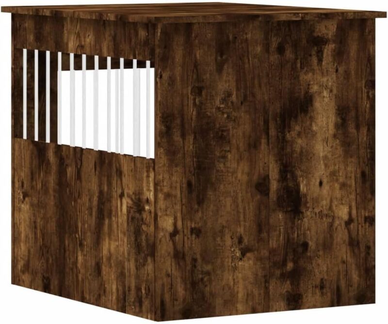 SVRCK Stylish Dog Crate Furniture with 2-in-1 Function, Smoked Oak Finish, Sturdy Engineered Wood and Steel, 25.4" x 31.5" x 28" - Image 8