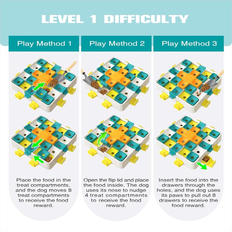 KADTC Puzzle Toys Level 2 in 1 Advance Educational For Smart Small/Medium/Large Dogs Intelligence Learning Toy Keep Busy Puppy Boredom Buster Interactive Brain Mental Stimulation Treat Enrichment Game - Image 4