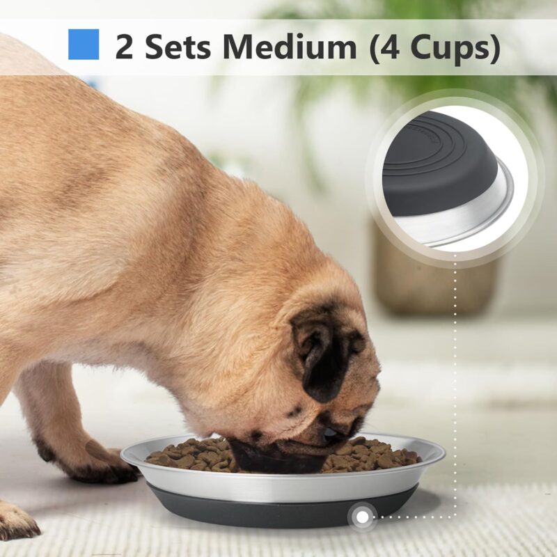 Premium Stainless Steel Dog Bowls - Non-Slip, 2.5 Cups Capacity, Durable and Safe for Your Beloved Pet - Image 5