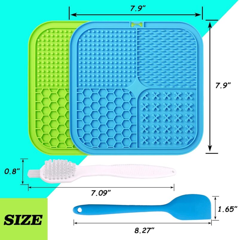 Dog Lick Pad, 2-Pack Large Licking Mat for Dogs, Dog Slow Feeder Dog Licking Mat with Suction Cups. Boredom & Anxiety Reducer, Perfect for Food, Treats, Yogurt, or Peanut Butter. - Image 3