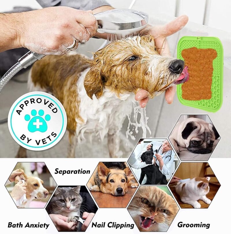 Dog Lick Pad, 2-Pack Large Licking Mat for Dogs, Dog Slow Feeder Dog Licking Mat with Suction Cups. Boredom & Anxiety Reducer, Perfect for Food, Treats, Yogurt, or Peanut Butter. - Image 7