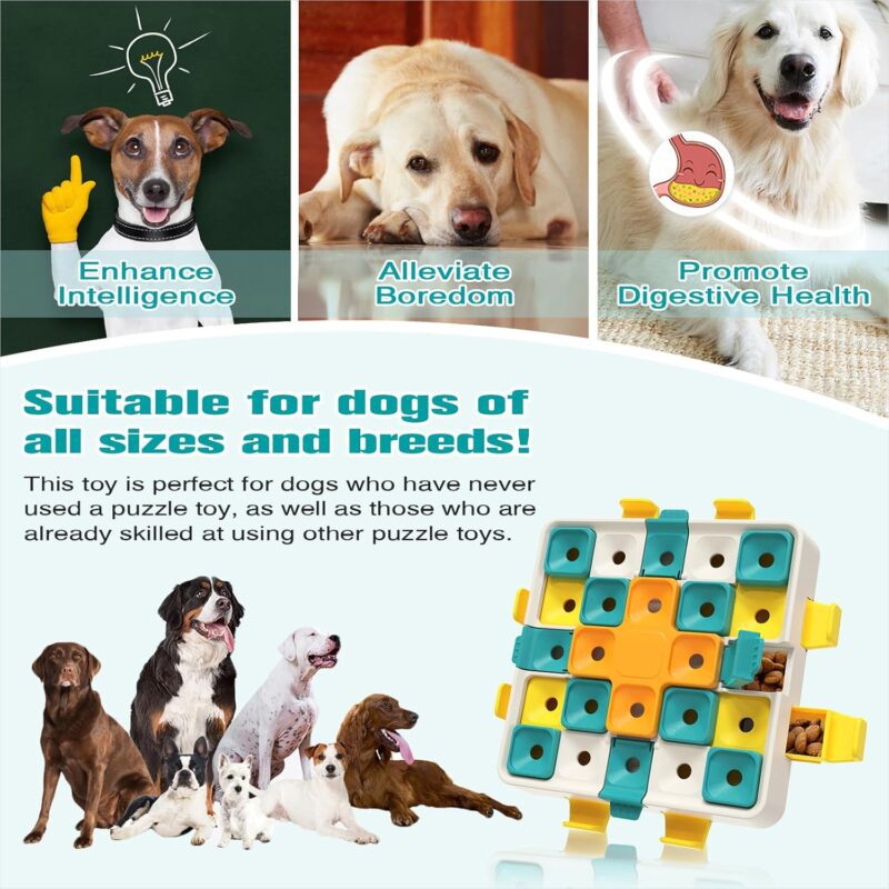 KADTC Puzzle Toys Level 2 in 1 Advance Educational For Smart Small/Medium/Large Dogs Intelligence Learning Toy Keep Busy Puppy Boredom Buster Interactive Brain Mental Stimulation Treat Enrichment Game - Image 6