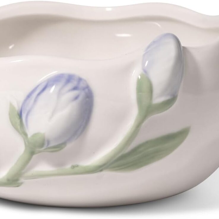 Ceramic Cute Dog & Cat Bowl, Non-Slip Design for Indoor Cat, Potable & Stable for Food, Water Use, Small to Medium Size Dog Feeding, Heated Available, Easy to Clean, 20.3oz, White