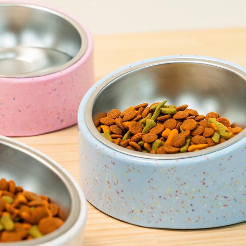 Bzyoo 2 Cup Tilted Dog Bowl for Small Dogs & Cats, Stylish Sprinkle Design, Elevated, Stainless Steel 16oz Inner Bowl, Non-Skid, Reduce Spillage, BPA-Free, Dishwasher Safe Color:Blue - Image 6