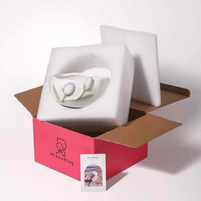Ceramic Cute Dog & Cat Bowl, Non-Slip Design for Indoor Cat, Potable & Stable for Food, Water Use, Small to Medium Size Dog Feeding, Heated Available, Easy to Clean, 20.3oz, White - Image 6