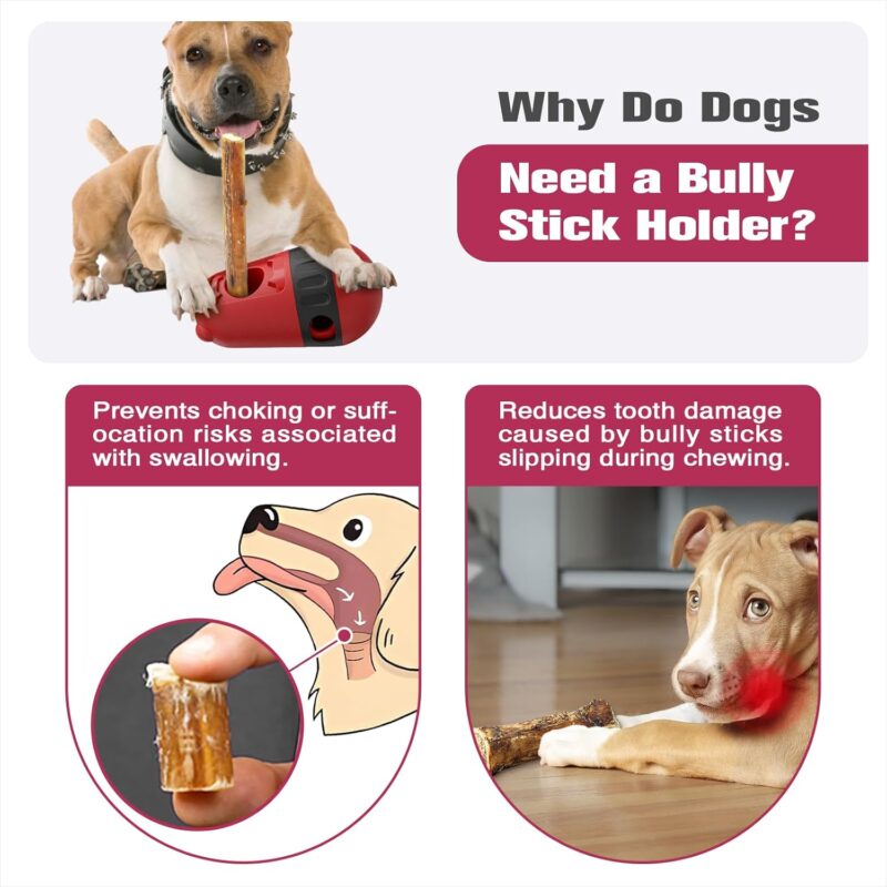 Upgraded Bully Stick Holder, Adjustable Treat Dispensing Slow Feeder, 2-in-1 Multifunctional Dog Treat Toy, for Dogs to Keep Them Busy, More Fun, Healthier, Make Everything Fun, Ideal for Dog Gifts - Image 3